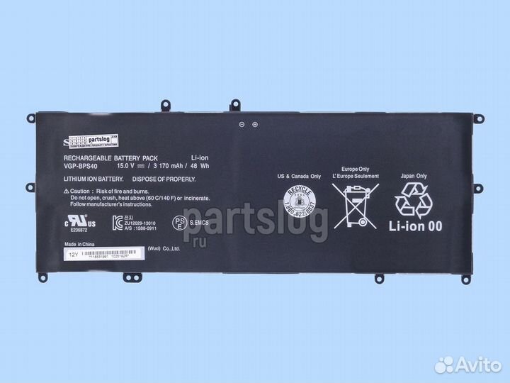 Аккумулятор для Sony VGP-BPS40 15V 3170mAh 48Wh