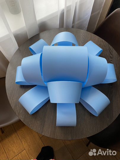 Большой бант на выписку, голубой, 70 см