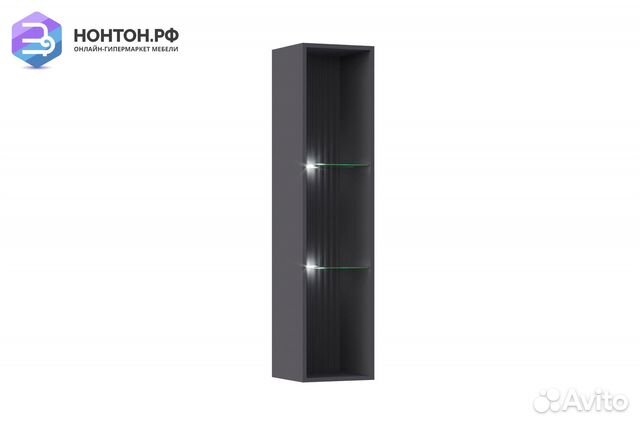 Витрина Оливия графит / графит софт