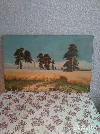 Картина холст масло Рожь 1963год