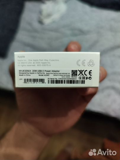 Блок питания Apple для iPhone 20w оригинал новый