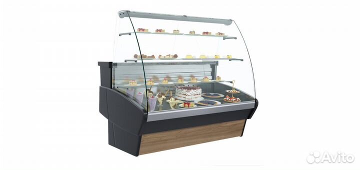 Кондитерская витрина с гнутым стеклом
