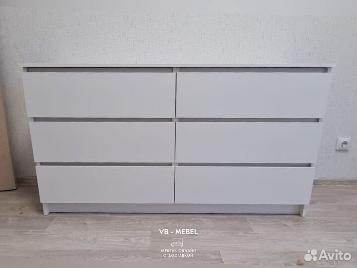 Комод белый 6 ящиков