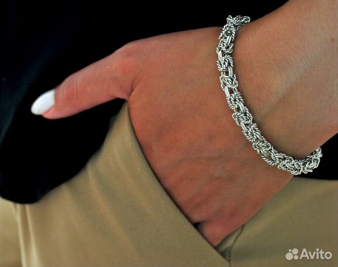 Браслет серебряный византийское плетение