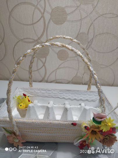 Корзинка ручной работы для Пасхальных яиц