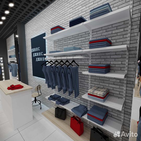 Стеллаж для магазина настенный