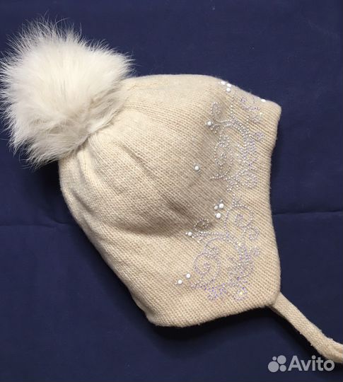 Шапка для девочки зимняя 50-52р