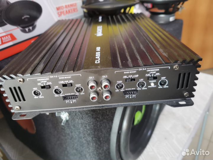 Автозвук комплект усилитель динамики саб короб