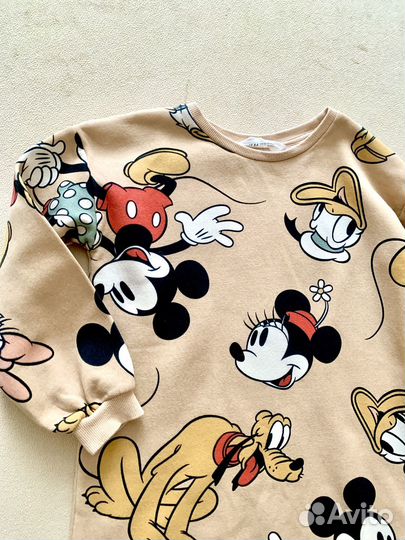 Платье детское H&M Disney теплое бежевое 122 128