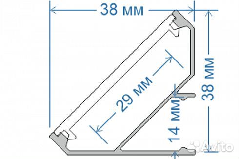 Профиль угловой алюминиевый комито 3838