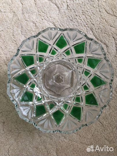 Ваза для фруктов на ножке хрусталь