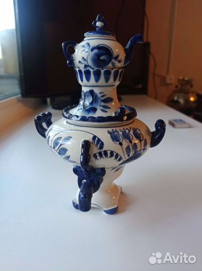 Самовар декоративный Гжель