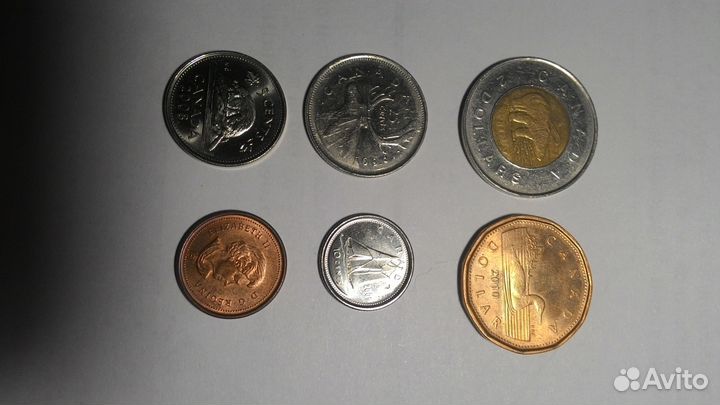Монеты Канады (25,10,5,1 цент)