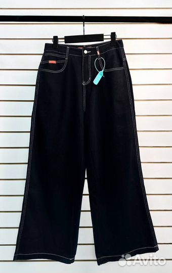 Джинсы jnco Sk8 Y2k Перчатки Black Широкие