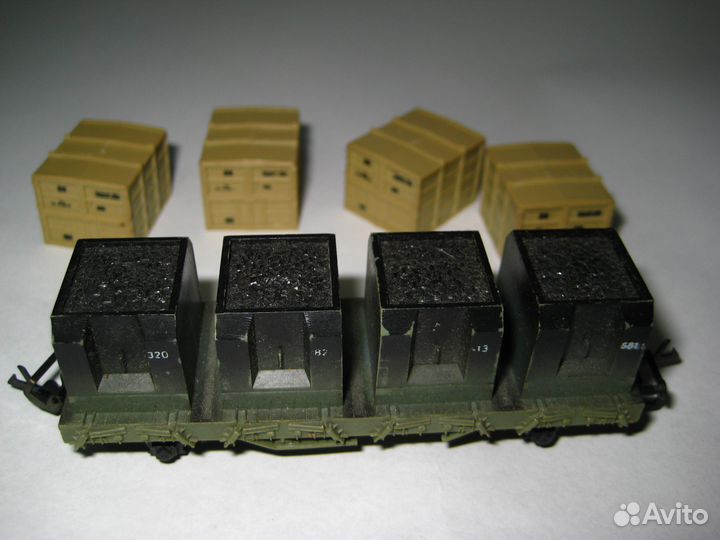 Железная дорога TT вагон с контейнерами-углем