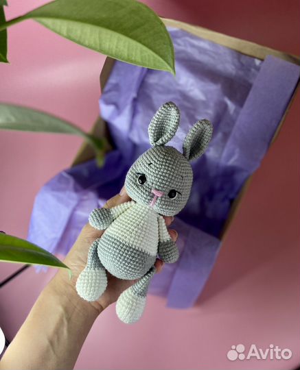 Вязаны игрушки ручной работы зайка и олененок