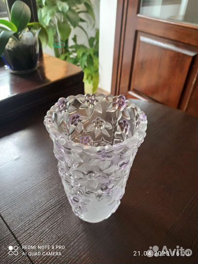 Ваза для цветов хрустальная