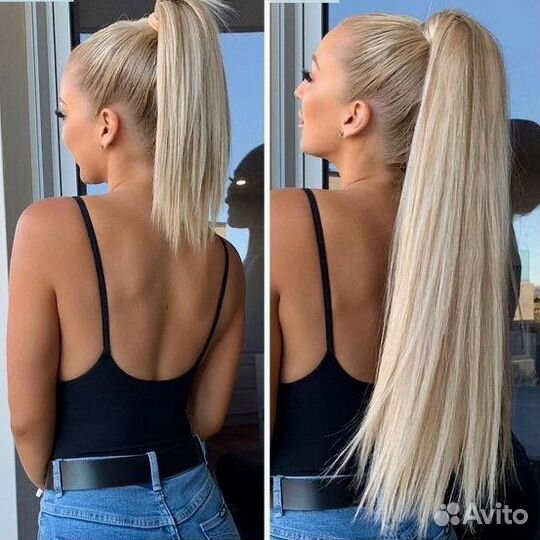 Накладной хвост/ хвост на резинке/ шиньон хвост