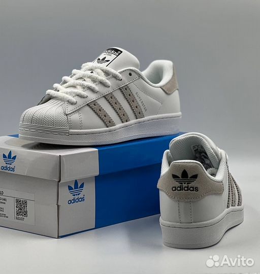 Кеды Adidas Superstar White Beige