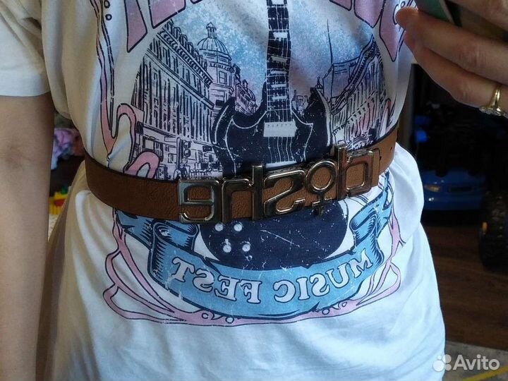 Пояс ремень с большой пряжкой золото