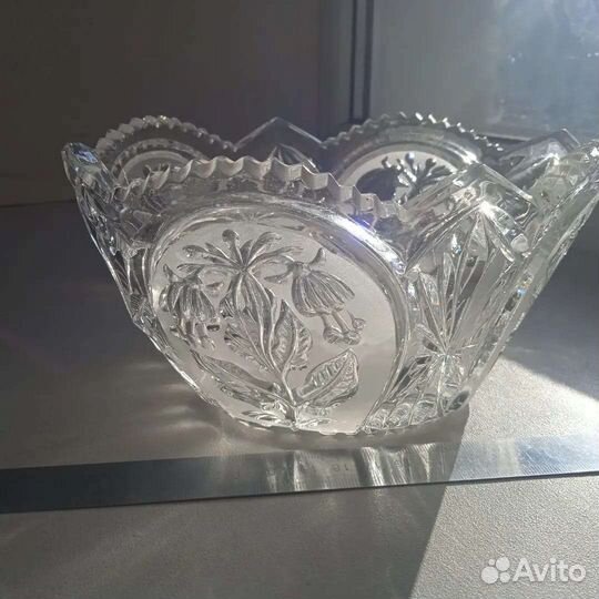 Хрустальная ваза-салатник, для сервировки