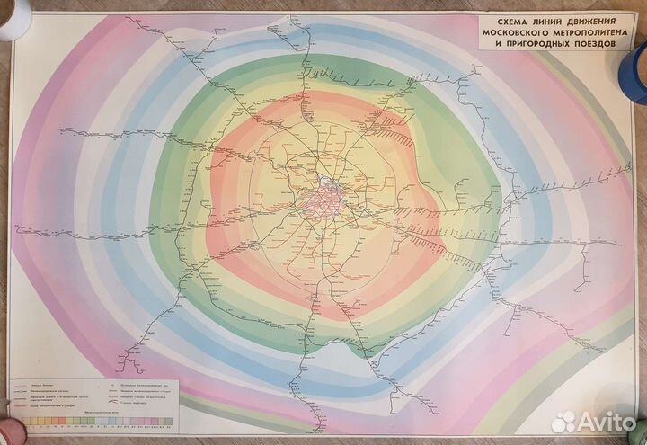 Винтажные схемы-плакаты метро Москвы и жд