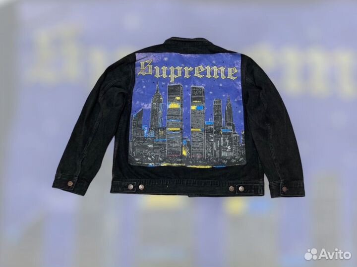 Джинсовая куртка supreme new york оригинал