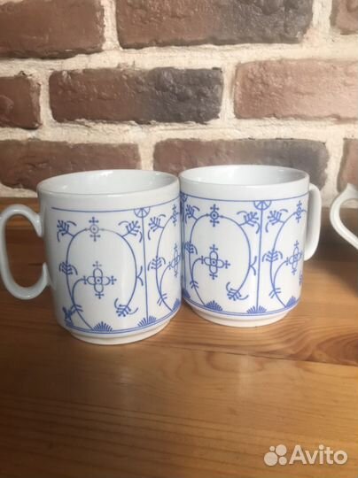 Кружка чайная синий лук, индийский узор