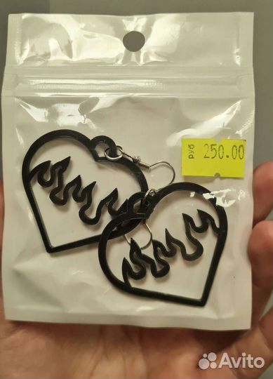 Серьги огонь в сердце