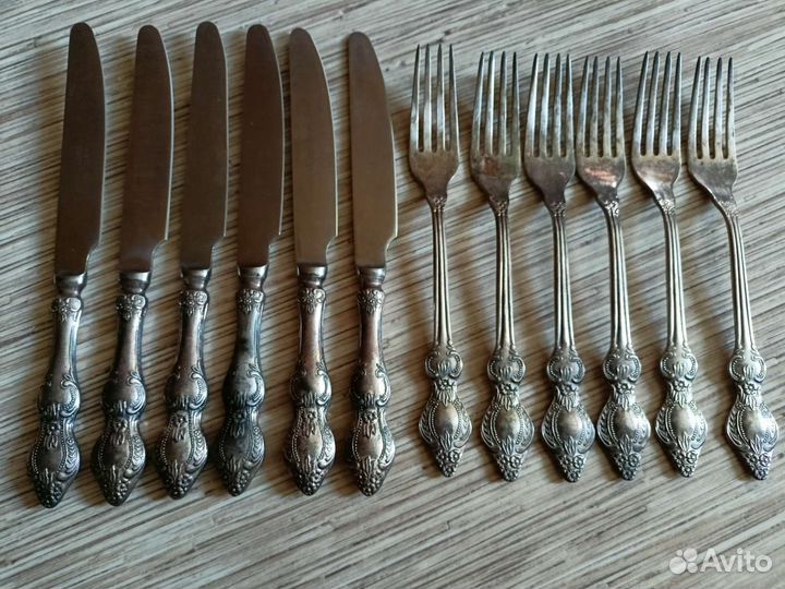 Столовый набор ложки и вилки мельхиор