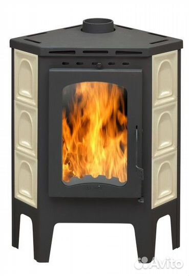 Печь Экокамин Бавария Угловая изразцовая арка с ме