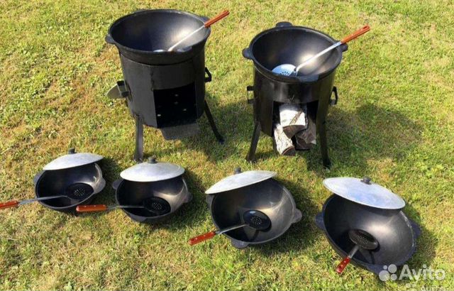 Казан чугунный 16 литров с печкой