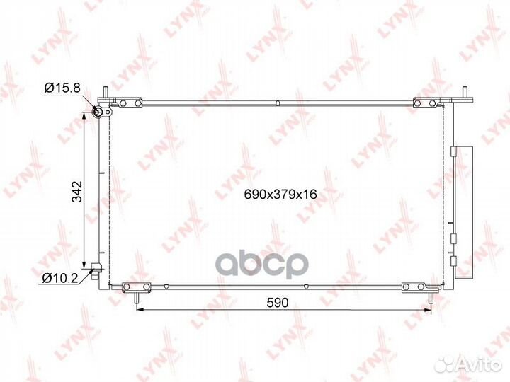 Радиатор кондиционера с осушителем RC0042 lynxauto