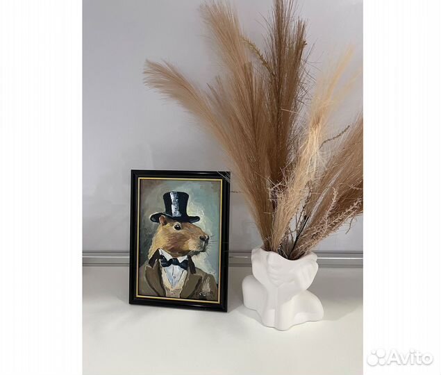 Картина с капибара маслом 21 на 15 см