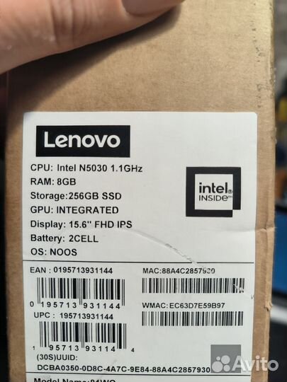 Ноутбук lenovo ideapad 3