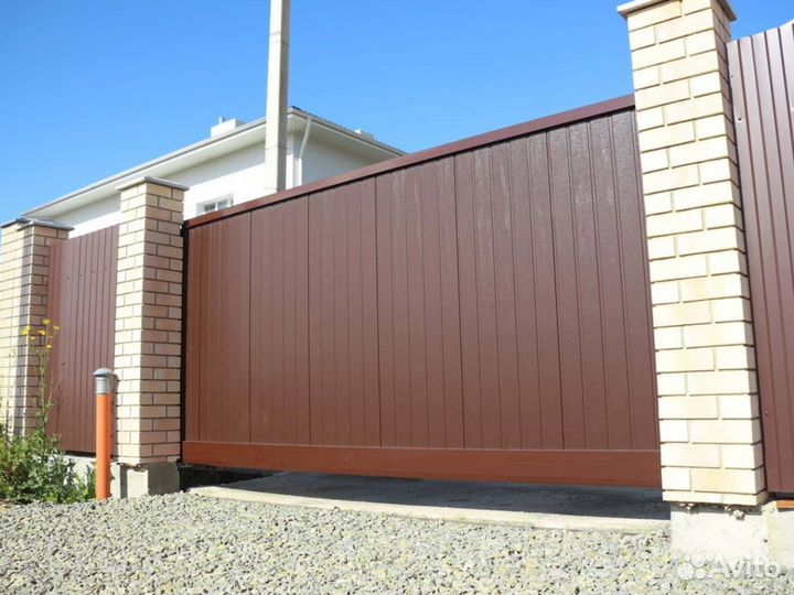 Откатные ворота для частного дома 4*2,1м
