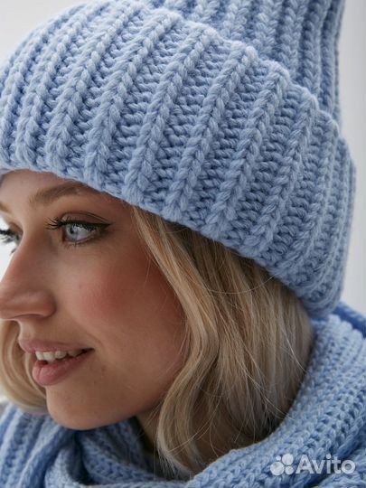 Комплект шапка шарф варежки