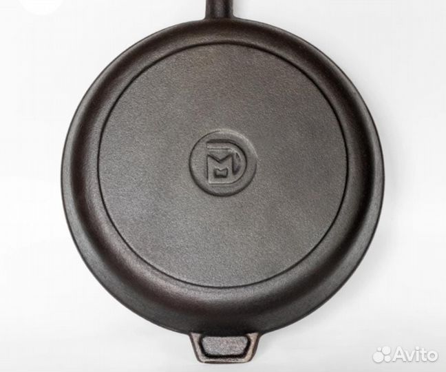 Чугунная сковорода 28х6 см дер.съем.ручка