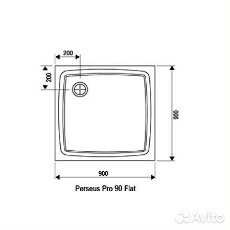 Душевой поддон Ravak perseus PRO-90 Flat белый
