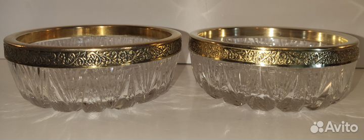 Вазочки, орешницы, хрусталь, мельхиор СССР