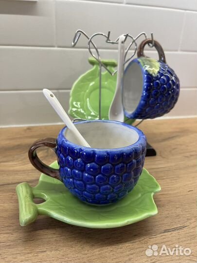 Кофейный набор с подставкой, 2 чашки