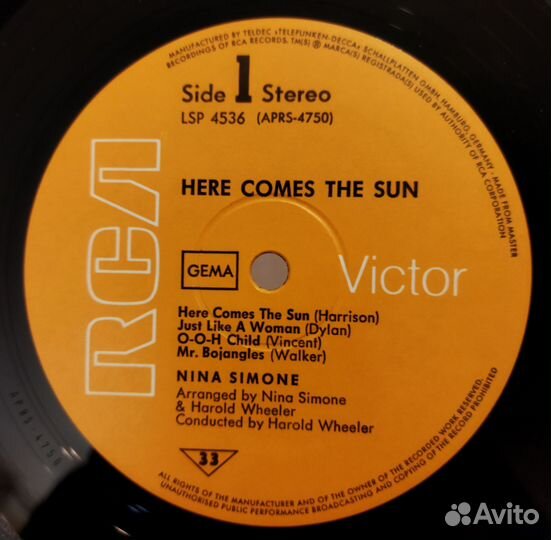 Виниловая пластинка Nina Simone Here Comes The Sun