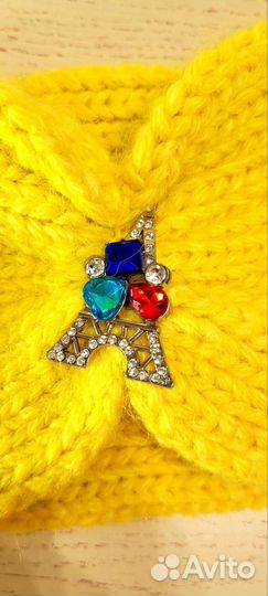 Повязка на голову вязаная женская, нарукавники