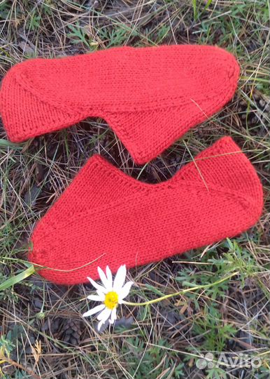 Вязаные следки домашние