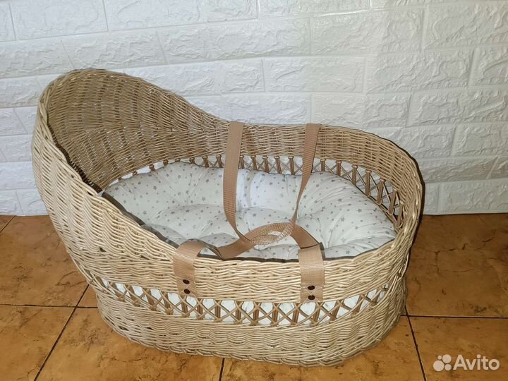 Детская люлька переноска, плетеная