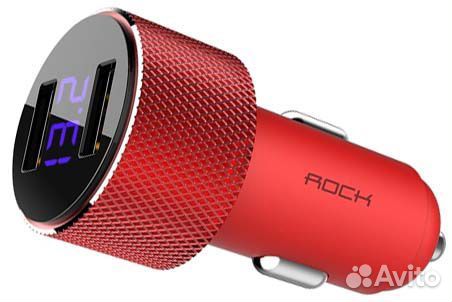 Автомобильное зу Rock led car usb красный