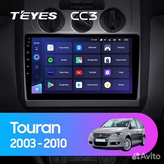 Магнитола Фольксваген Туран 1 2003-2010 Teyes CC3