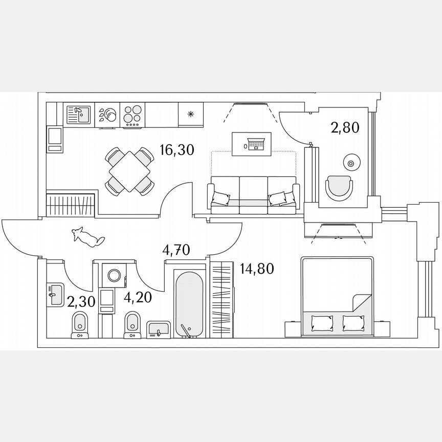 1-к. квартира, 43,9 м², 5/13 эт.