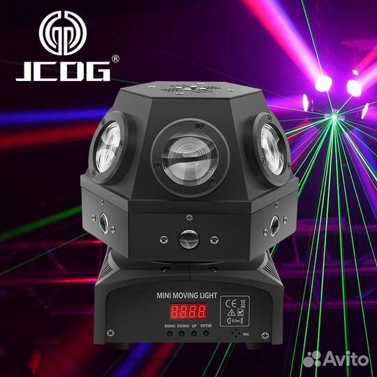 Светомузыка, Циклон, 4в1rgbw лазерная-светодиот