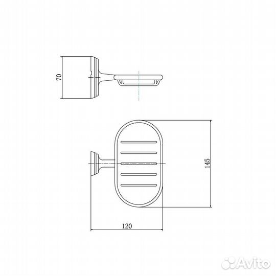 Мыльница fashun A1502-1, хром